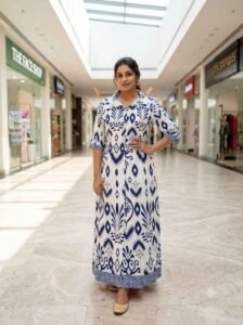 Long-frock:Blue & White