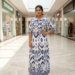Long-frock:Blue & White